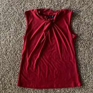 Women’s Sleeveless Knot Red Blouse Top